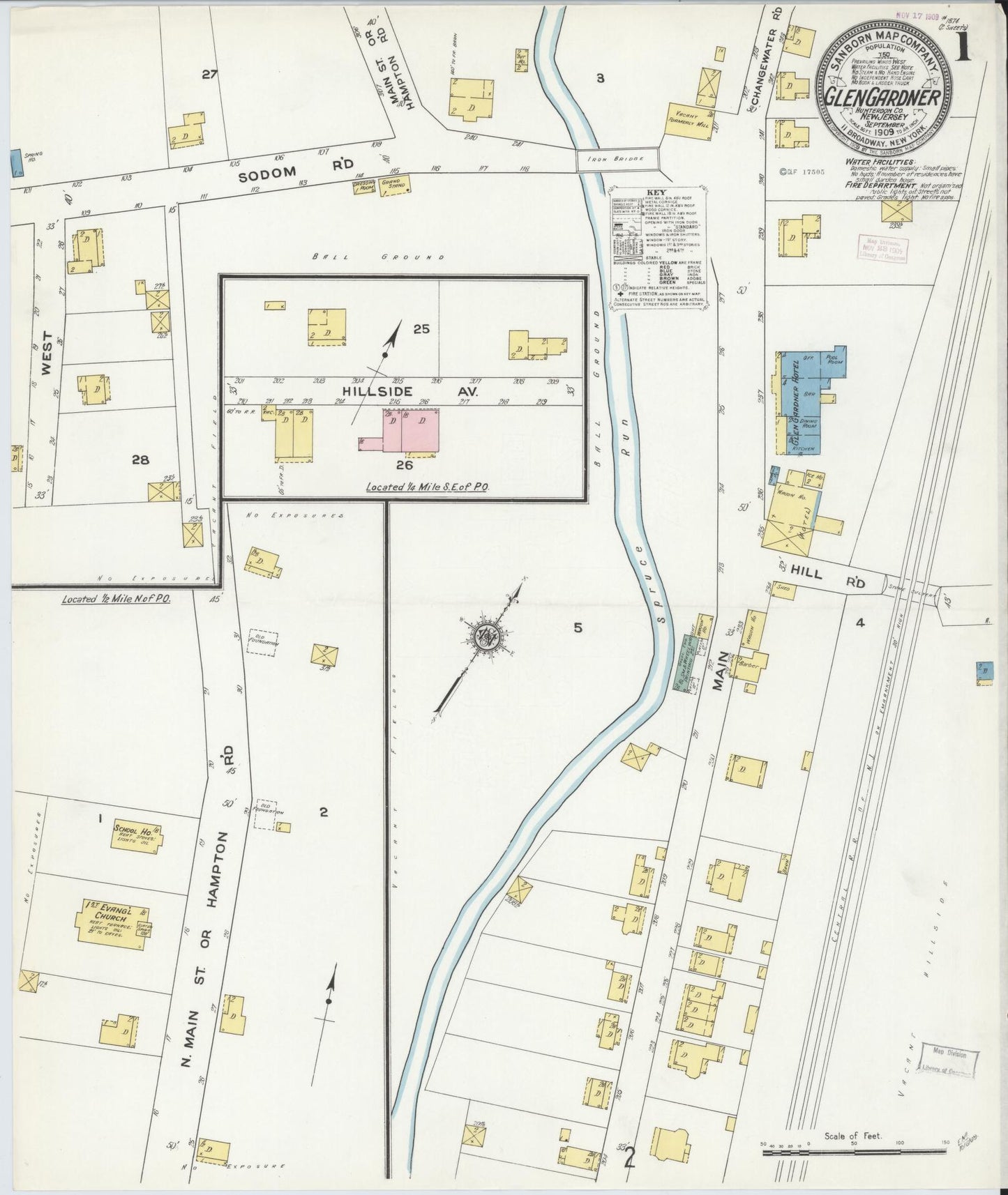 Sanborn Fire Insurance Map from Glen Gardner, Hunterdon County, New Jersey. (1909) – Historic Sanborn Fire Insurance Map Print