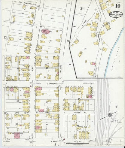 Sanborn Fire Insurance Map from Middletown, Dauphin County, Pennsylvania (1920), Sheet #0010 - Historic Sanborn Fire Insurance Map Print, vintage old map wall art, antique decor, genealogy gift, Pennsylvania Pennsylvania map