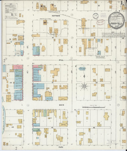 Sanborn Fire Insurance Map from Cannon Falls, Goodhue County, Minnesota (1899), Sheet #0001 - Complete Map Set gallery image, historic Sanborn map, vintage wall art, Minnesota Minnesota