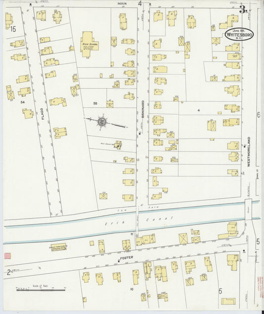Sanborn Fire Insurance Map from Whitesboro, Oneida County, New York (1911), Sheet #0003 - Historic Sanborn Fire Insurance Map Print, vintage old map wall art, antique decor, genealogy gift, New York New York map