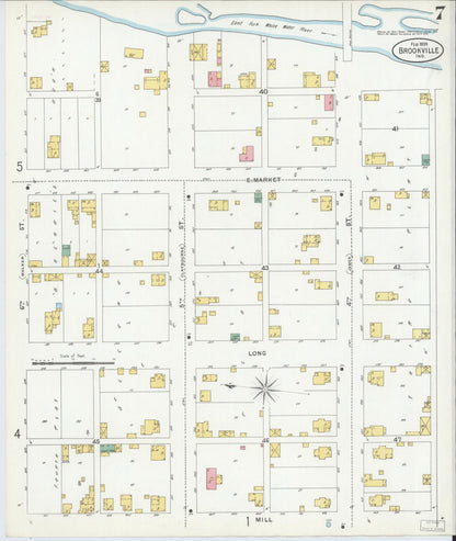 Sanborn Fire Insurance Map from Brookville, Franklin County, Indiana (1899), Sheet #0007 - Complete Map Set gallery image, historic Sanborn map, vintage wall art, Indiana Indiana