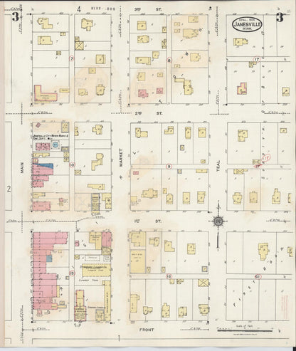 Sanborn Fire Insurance Map from Janesville, Waseca County, Minnesota (1937), Sheet #0003 - Complete Map Set gallery image, historic Sanborn map, vintage wall art, Minnesota Minnesota