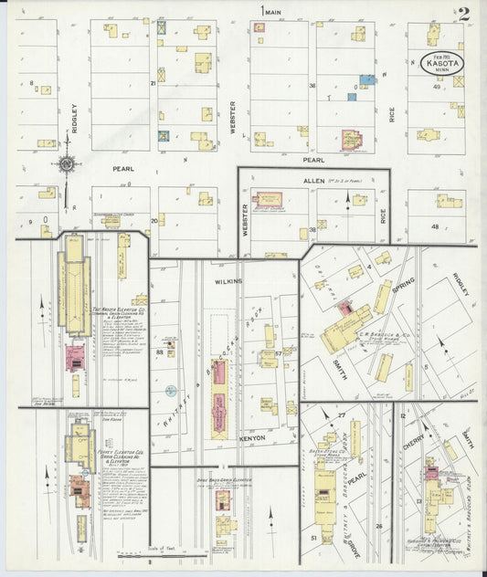 Sanborn Fire Insurance Map from Kasota, Le Sueur County, Minnesota (1911), Sheet #0002 - Historic Sanborn Fire Insurance Map Print, vintage old map wall art, antique decor, genealogy gift, Minnesota Minnesota map