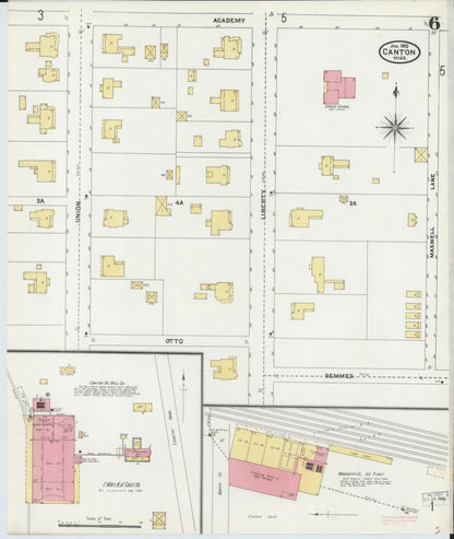 Sanborn Fire Insurance Map from Canton, Madison County, Mississippi (1905), Sheet #0006 - Complete Map Set gallery image, historic Sanborn map, vintage wall art, Mississippi Mississippi