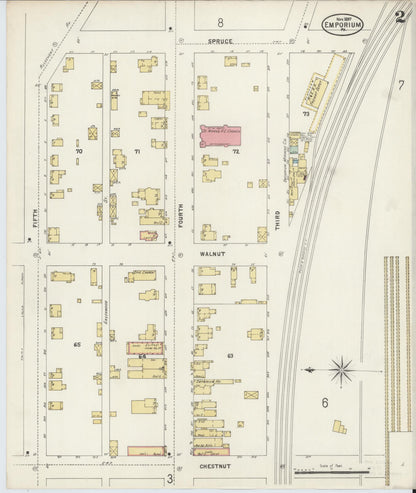 Sanborn Fire Insurance Map from Emporium, Cameron County, Pennsylvania (1897), Sheet #0002 - Complete Map Set gallery image, historic Sanborn map, vintage wall art, Pennsylvania Pennsylvania