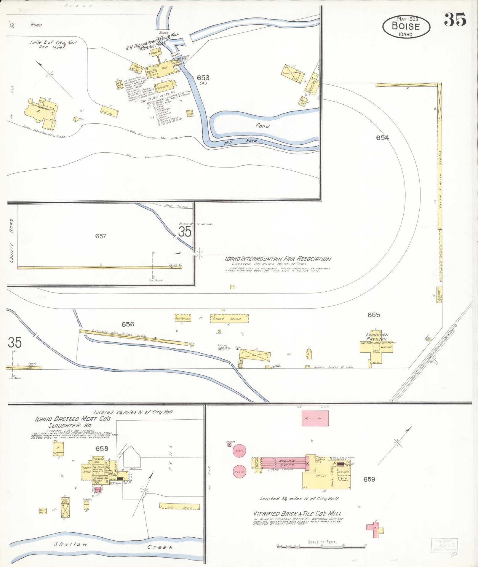 Sanborn Fire Insurance Map from Boise, Ada County, Idaho (1903), Sheet #0035 - Historic Sanborn Fire Insurance Map Print, vintage old map wall art, antique decor, genealogy gift, Idaho Idaho map