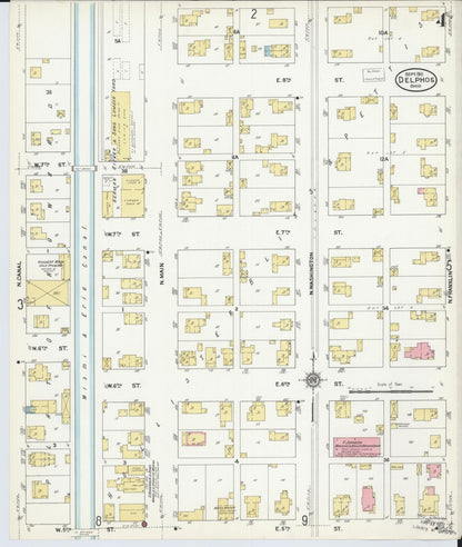 Sanborn Fire Insurance Map from Delphos, Van Wert And Allen Counties, Ohio (1911), Sheet #0004 - Historic Sanborn Fire Insurance Map Print, vintage old map wall art, antique decor, genealogy gift, Ohio Ohio map
