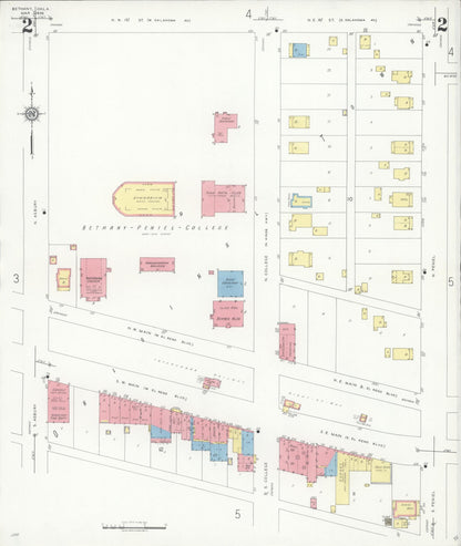 Sanborn Fire Insurance Map from Bethany, Oklahoma County, Oklahoma (1936), Sheet #0002 - Complete Map Set gallery image, historic Sanborn map, vintage wall art, Bethany Oklahoma