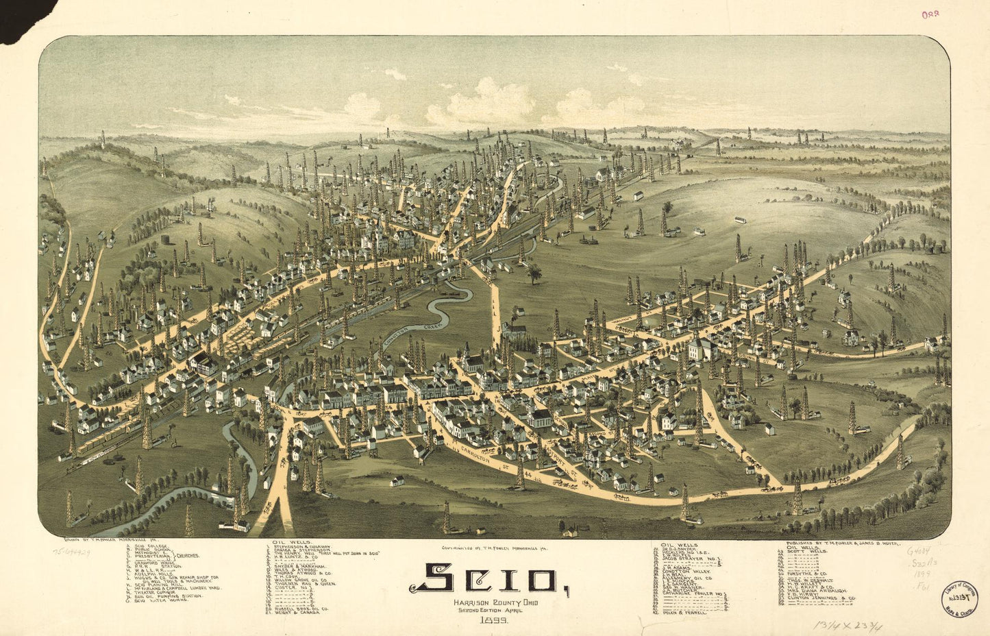 Scio, Harrison County, Ohio. (1899) – Historic Bird’s-Eye View Panorama Print