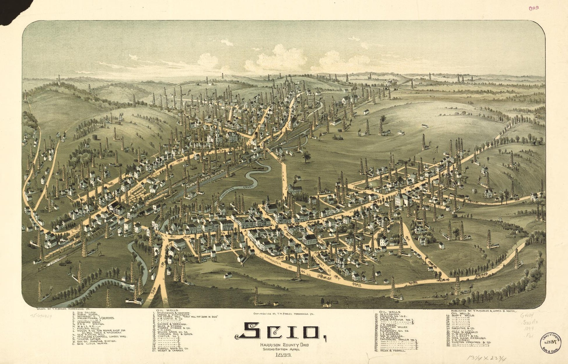 Scio, Harrison County, Ohio. (1899) – Historic Bird’s-Eye View Panorama Print