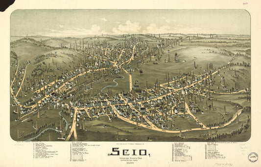 Scio, Harrison County, Ohio. (1899) – Historic Bird’s-Eye View Panorama Print