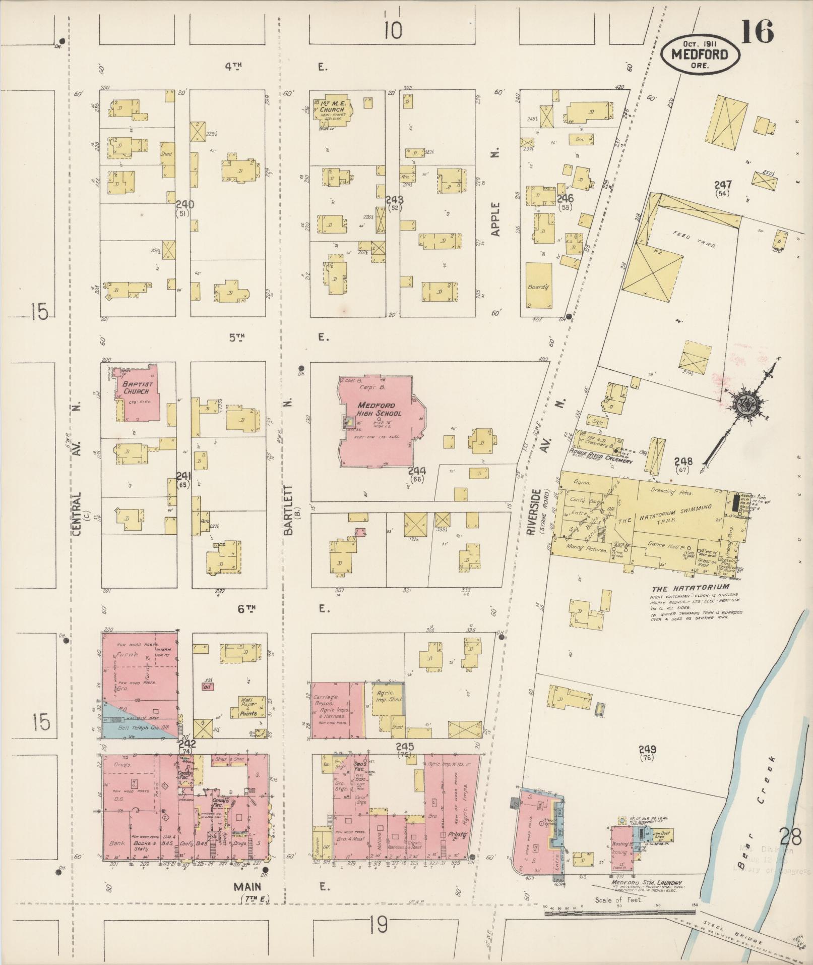 Sanborn Fire Insurance Map from Medford, Jackson County, Oregon (1911), Sheet #0016 - Complete Map Set gallery image, historic Sanborn map, vintage wall art, Oregon Oregon