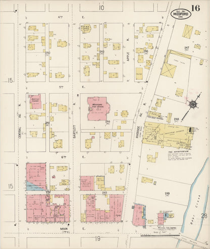 Sanborn Fire Insurance Map from Medford, Jackson County, Oregon (1911), Sheet #0016 - Complete Map Set gallery image, historic Sanborn map, vintage wall art, Oregon Oregon