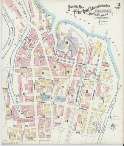 Sanborn Fire Insurance Map from Cohoes, Albany County, New York (1896), Sheet #0002 - Historic Sanborn Fire Insurance Map Print, vintage old map wall art, antique decor, genealogy gift, New York New York map