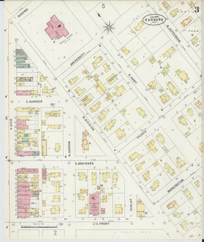 Sanborn Fire Insurance Map from Harvard, McHenry County, Illinois (1897), Sheet #0003 - Historic Sanborn Fire Insurance Map Print, vintage old map wall art, antique decor, genealogy gift, Illinois Illinois map