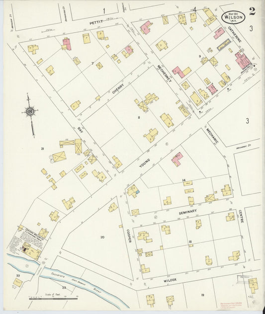 Sanborn Fire Insurance Map from Wilson, Niagara County, New York (1911), Sheet #0002 - Historic Sanborn Fire Insurance Map Print, vintage old map wall art, antique decor, genealogy gift, New York New York map