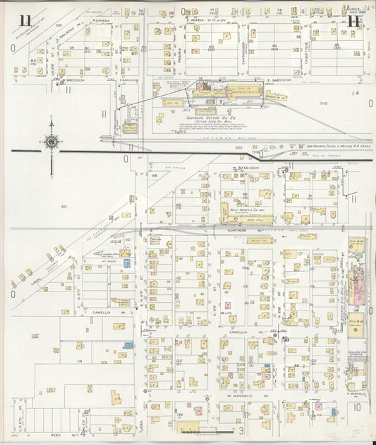 Sanborn Fire Insurance Map from Eunice, Saint Landry Parish, Louisiana (1950), Sheet #0011 - Historic Sanborn Fire Insurance Map Print, vintage old map wall art, antique decor, genealogy gift, Louisiana Louisiana map
