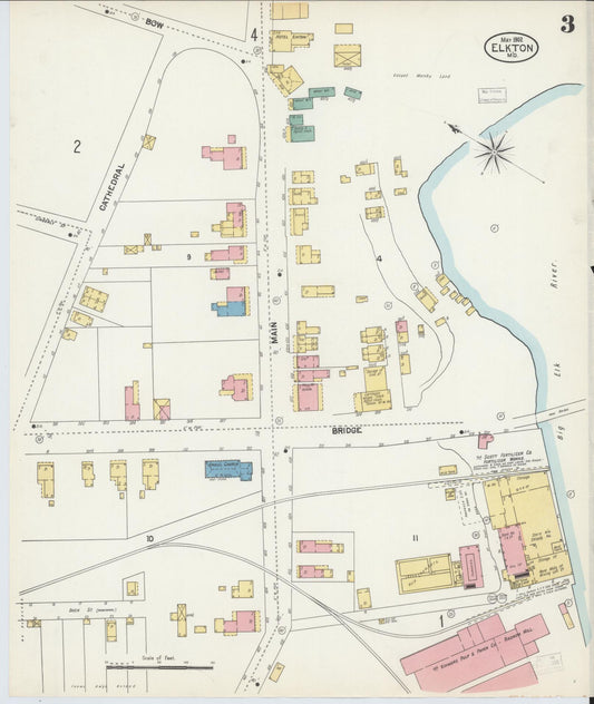 Sanborn Fire Insurance Map from Elkton, Cecil County, Maryland (1902), Sheet #0003 - Historic Sanborn Fire Insurance Map Print, vintage old map wall art, antique decor, genealogy gift, Maryland Maryland map