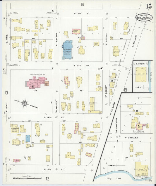 Sanborn Fire Insurance Map from Stillwater, Washington County, Minnesota (1910), Sheet #0015 - Historic Sanborn Fire Insurance Map Print, vintage old map wall art, antique decor, genealogy gift, Minnesota Minnesota map