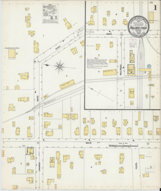 Sanborn Fire Insurance Map from Philadelphia, Jefferson County, New York (1903), Sheet #0001 - Historic Sanborn Fire Insurance Map Print, vintage old map wall art, antique decor, genealogy gift, New York New York map