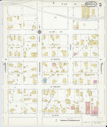 Sanborn Fire Insurance Map from Nashville, Washington County, Illinois (1915), Sheet #0005 - Complete Map Set gallery image, historic Sanborn map, vintage wall art, Illinois Illinois
