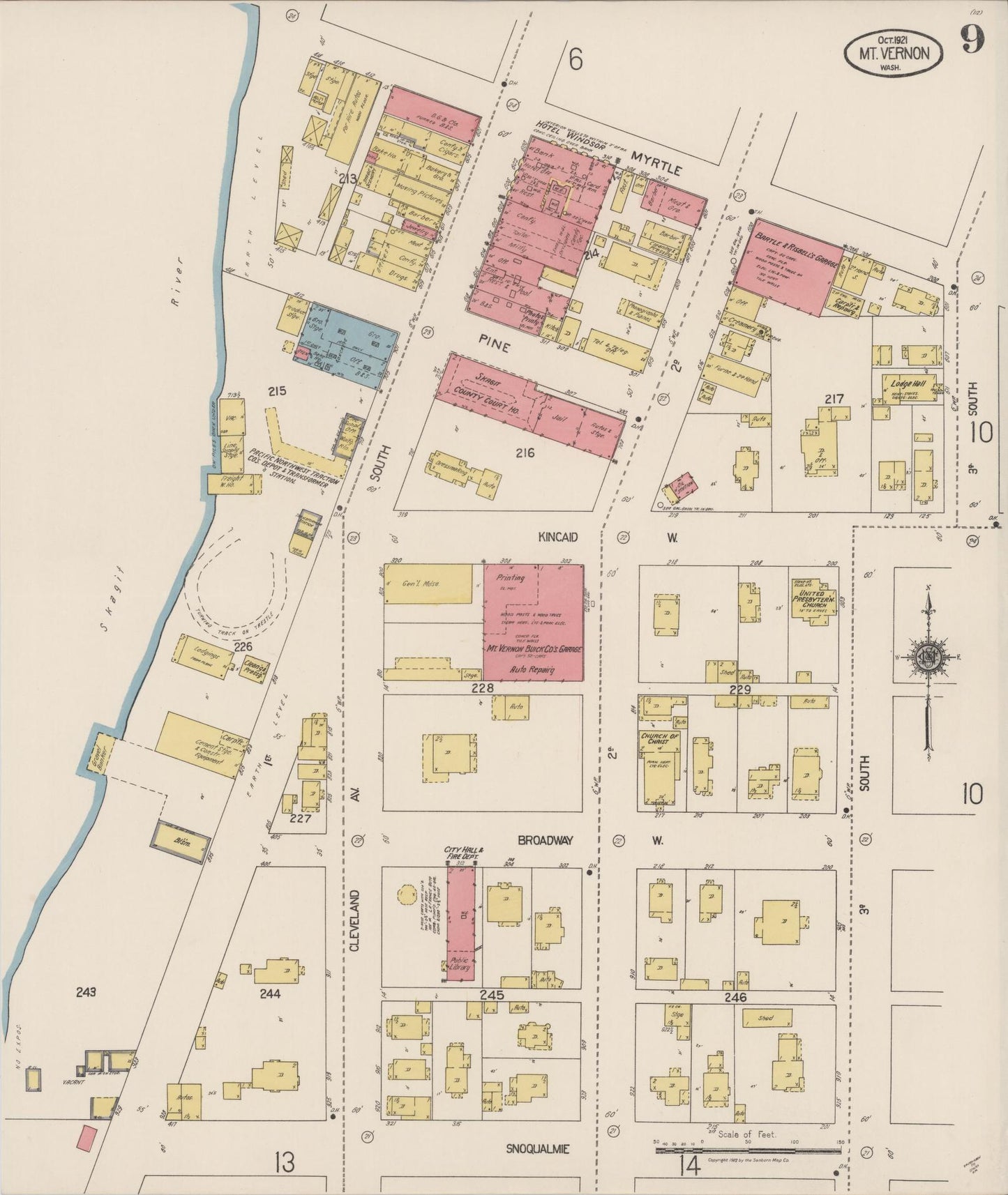 Sanborn Fire Insurance Map from Mount Vernon, Skagit County, Washington (1921), Sheet #0009 - Complete Map Set gallery image, historic Sanborn map, vintage wall art, Washington Washington