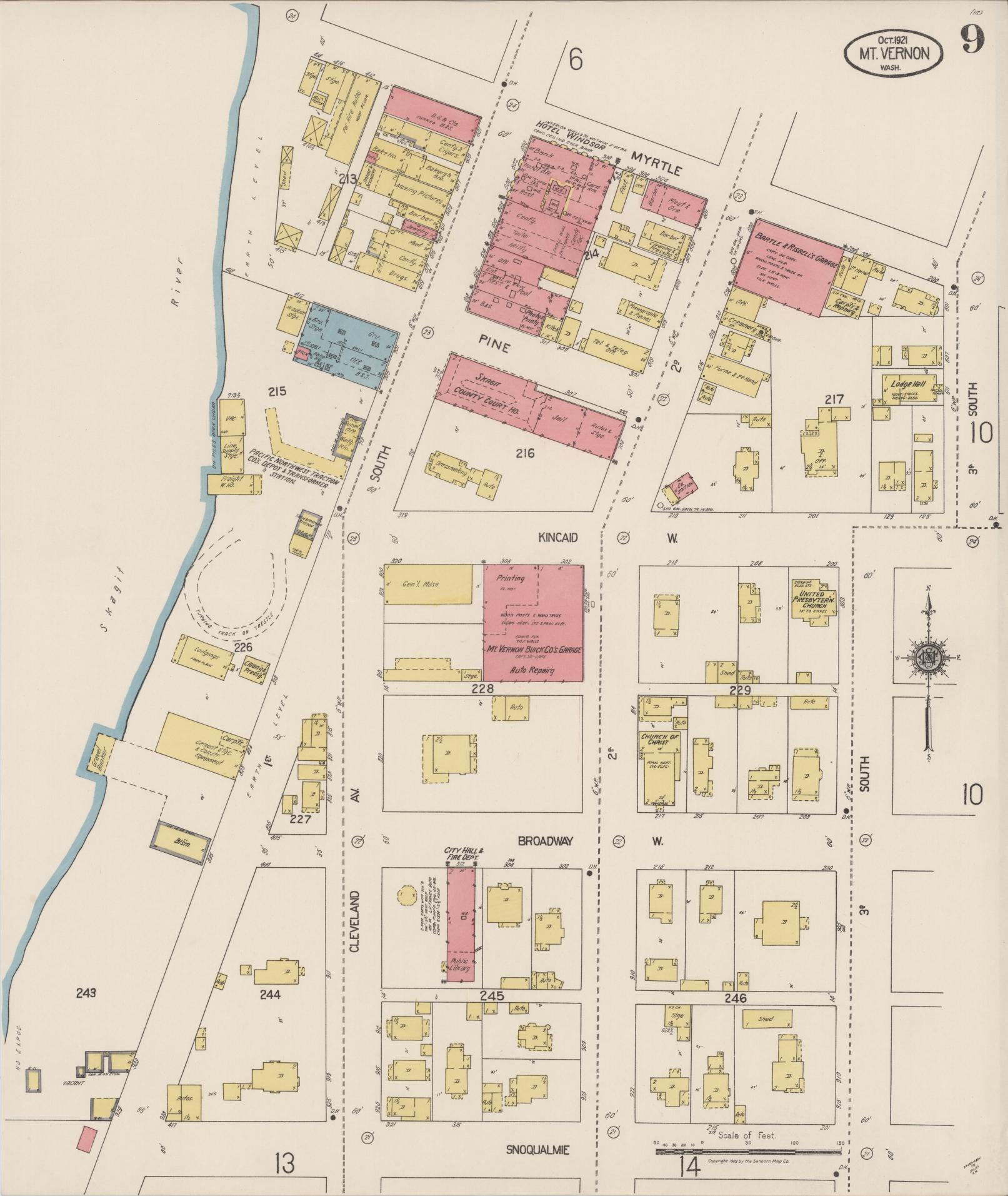 Sanborn Fire Insurance Map from Mount Vernon, Skagit County, Washington (1921), Sheet #0009 - Complete Map Set gallery image, historic Sanborn map, vintage wall art, Washington Washington