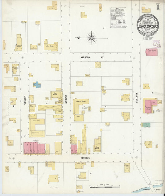 Sanborn Fire Insurance Map from White Springs, Hamilton County, Florida. (1908) – Historic Sanborn Fire Insurance Map Print