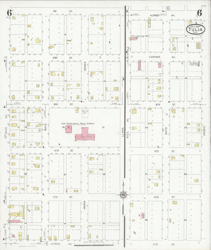 Sanborn Fire Insurance Map from Tulia, Swisher County, Texas (1927), Sheet #0006 - Complete Map Set gallery image, historic Sanborn map, vintage wall art, Texas Texas