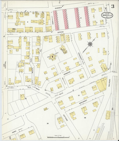 Sanborn Fire Insurance Map from Manville, Providence County, Rhode Island (1911), Sheet #0003 - Complete Map Set gallery image, historic Sanborn map, vintage wall art, Rhode Island Rhode Island