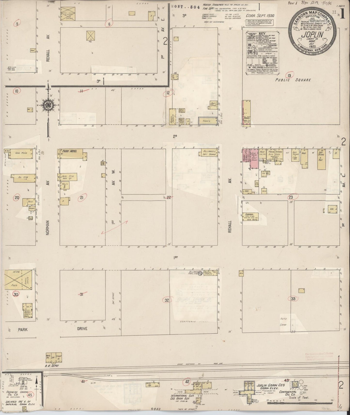 Sanborn Fire Insurance Map from Joplin, Liberty County, Montana (1930), Sheet #0001 - Complete Map Set gallery image, historic Sanborn map, vintage wall art, Montana Montana