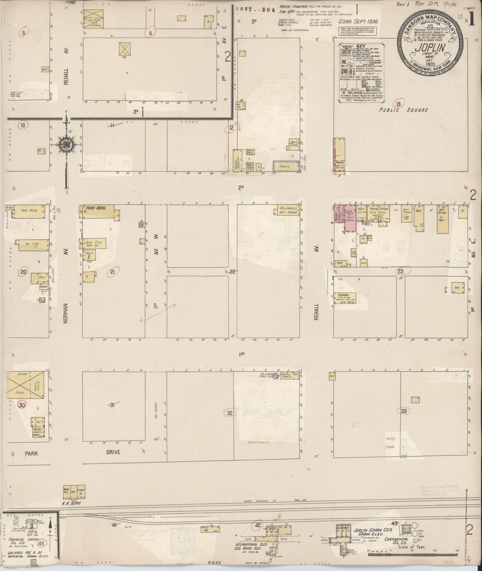 Sanborn Fire Insurance Map from Joplin, Liberty County, Montana (1930), Sheet #0001 - Complete Map Set gallery image, historic Sanborn map, vintage wall art, Montana Montana
