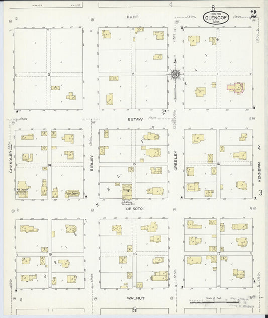 Sanborn Fire Insurance Map from Glencoe, Mcleod County, Minnesota (1914), Sheet #0002 - Historic Sanborn Fire Insurance Map Print, vintage old map wall art, antique decor, genealogy gift, Minnesota Minnesota map
