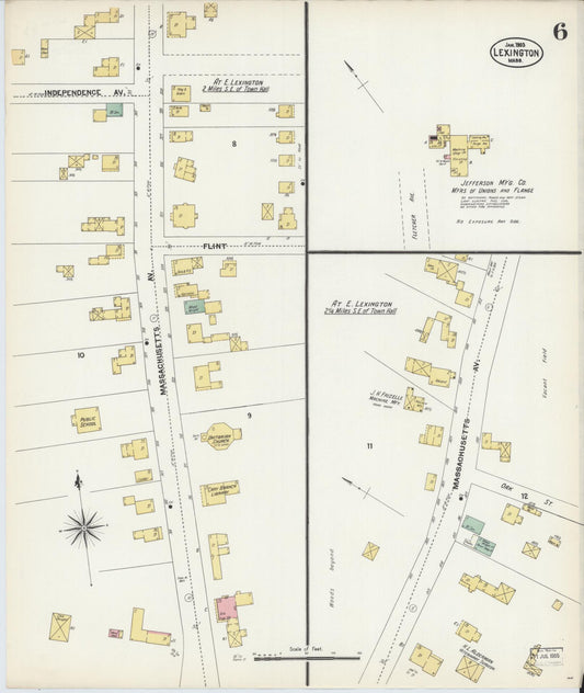 Sanborn Fire Insurance Map from Lexington, Middlesex County, Massachusetts (1903), Sheet #0006 - Historic Sanborn Fire Insurance Map Print, vintage old map wall art, antique decor, genealogy gift, Massachusetts Massachusetts map