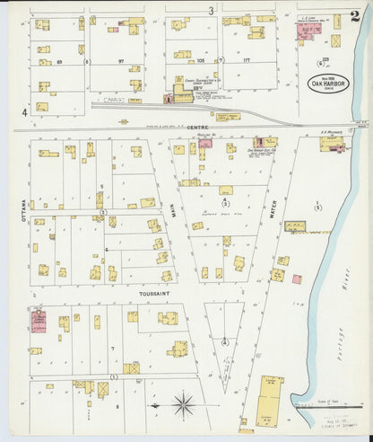 Sanborn Fire Insurance Map from Oak Harbor, Ottawa County, Ohio (1898), Sheet #0002 - Complete Map Set gallery image, historic Sanborn map, vintage wall art, Ohio Ohio