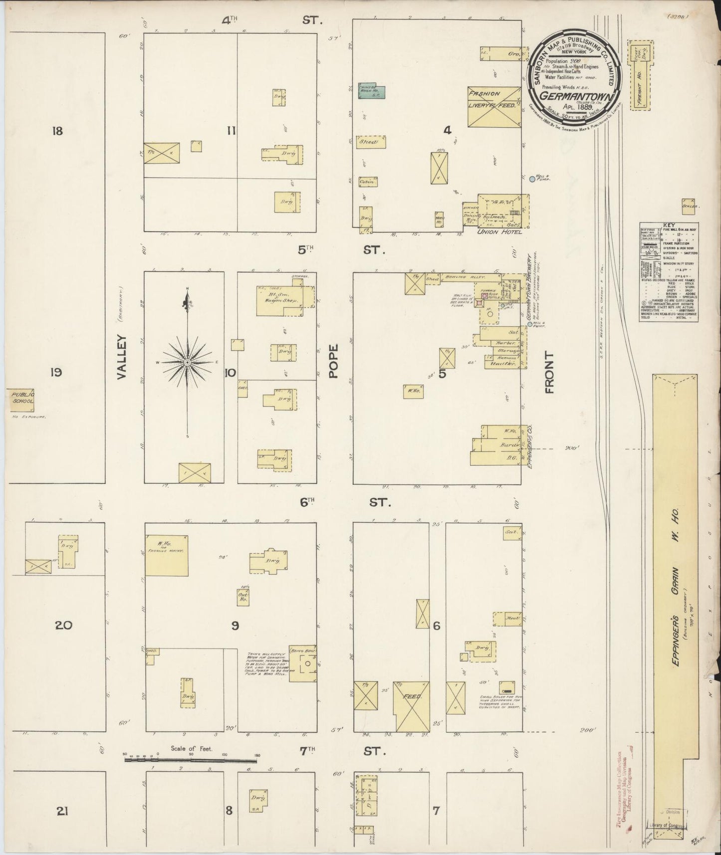 Sanborn Fire Insurance Map from Germantown, Glenn County, California (1889), Sheet #0001 - Historic Sanborn Fire Insurance Map Print, vintage old map wall art, antique decor, genealogy gift, California California map