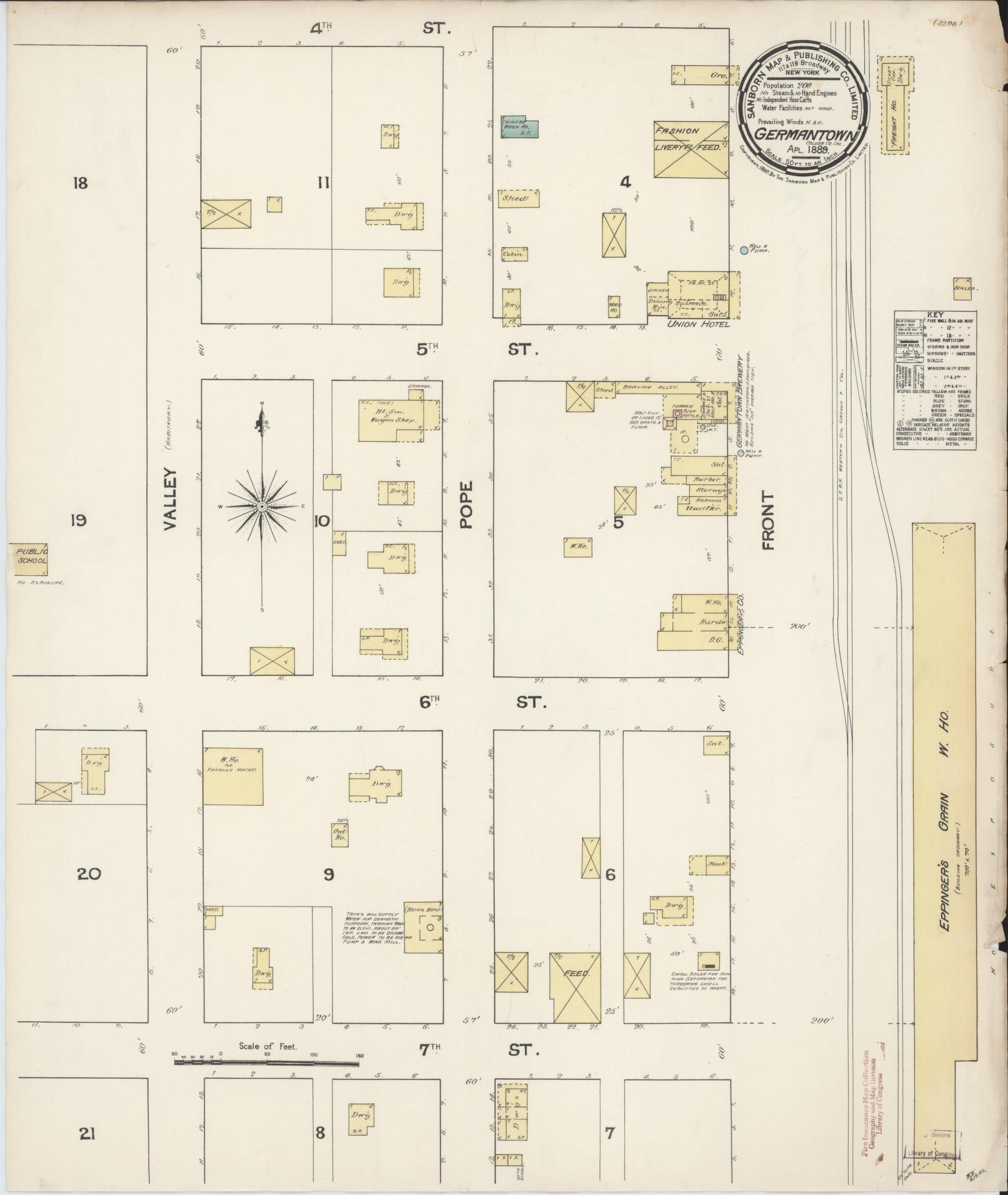 Sanborn Fire Insurance Map from Germantown, Glenn County, California (1889), Sheet #0001 - Historic Sanborn Fire Insurance Map Print, vintage old map wall art, antique decor, genealogy gift, California California map