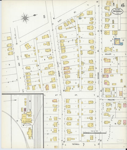 Sanborn Fire Insurance Map from Savanna, Carroll County, Illinois (1903), Sheet #0006 - Complete Map Set gallery image, historic Sanborn map, vintage wall art, Illinois Illinois
