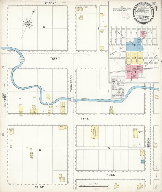 Sanborn Fire Insurance Map from Nipomo, San Luis Obispo County, California (1891), Sheet #0001 - Historic Sanborn Fire Insurance Map Print, vintage old map wall art, antique decor, genealogy gift, California California map
