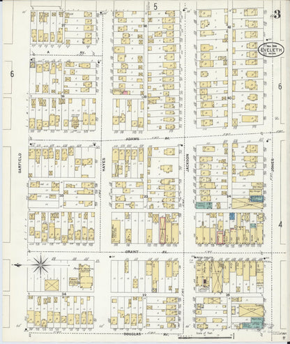Sanborn Fire Insurance Map from Eveleth, Saint Louis County, Minnesota (1906), Sheet #0003 - Complete Map Set gallery image, historic Sanborn map, vintage wall art, Minnesota Minnesota