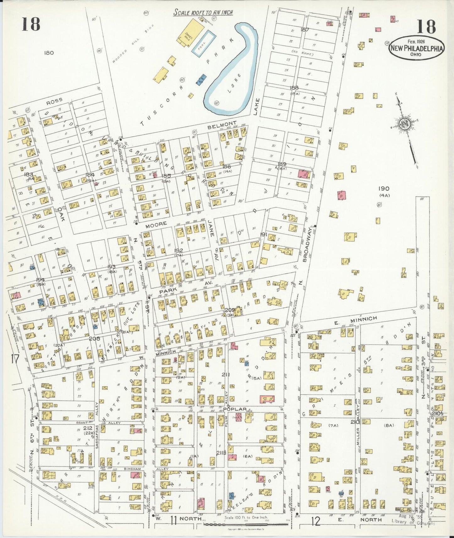 Sanborn Fire Insurance Map from New Philadelphia, Tuscarawas County, Ohio (1926), Sheet #0018 - Complete Map Set gallery image, historic Sanborn map, vintage wall art, Ohio Ohio