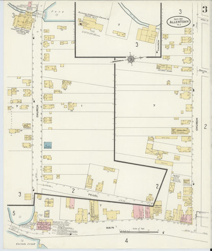 Sanborn Fire Insurance Map from Allentown, Monmouth County, New Jersey (1910), Sheet #0003 - Complete Map Set gallery image, historic Sanborn map, vintage wall art, New Jersey New Jersey