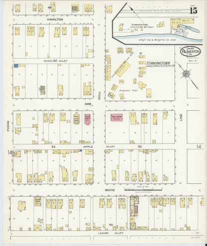 Sanborn Fire Insurance Map from Palmerton, Carbon County, Pennsylvania (1921), Sheet #0015 - Historic Sanborn Fire Insurance Map Print, vintage old map wall art, antique decor, genealogy gift, Pennsylvania Pennsylvania map