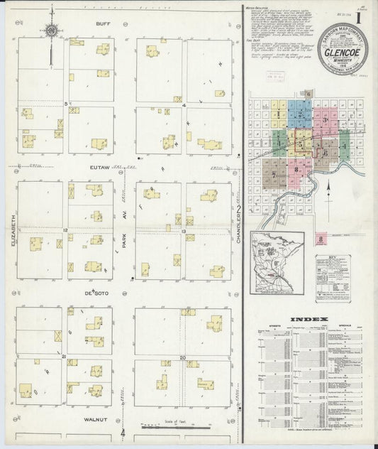 Sanborn Fire Insurance Map from Glencoe, Mcleod County, Minnesota. (1914) – Map View