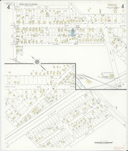Sanborn Fire Insurance Map from L'Anse, Baraga County, Michigan (1938), Sheet #0004 - Complete Map Set gallery image, historic Sanborn map, vintage wall art, Michigan Michigan