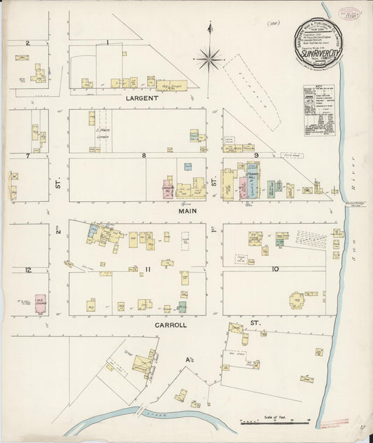 Sanborn Fire Insurance Map from Sun River City, Cascade County, Montana (1888), Sheet #0001 - Historic Sanborn Fire Insurance Map Print, vintage old map wall art, antique decor, genealogy gift, Montana Montana map