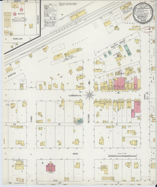 Sanborn Fire Insurance Map from Neponset, Bureau County, Illinois (1899), Sheet #0001 - Historic Sanborn Fire Insurance Map Print, vintage old map wall art, antique decor, genealogy gift, Illinois Illinois map