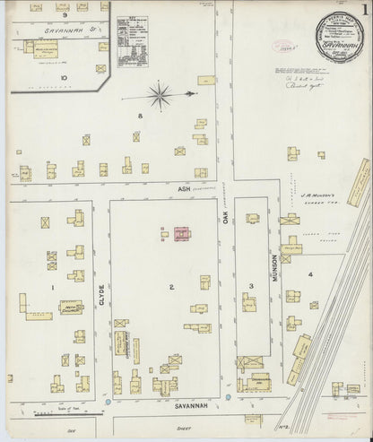 Sanborn Fire Insurance Map from Savannah, Wayne County, New York (1890), Sheet #0001 - Historic Sanborn Fire Insurance Map Print, vintage old map wall art, antique decor, genealogy gift, New York New York map