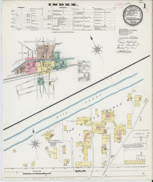 Sanborn Fire Insurance Map from Canastota, Madison County, New York (1890), Sheet #0001 - Historic Sanborn Fire Insurance Map Print, vintage old map wall art, antique decor, genealogy gift, New York New York map
