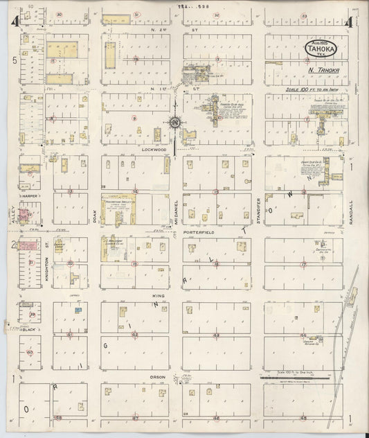Sanborn Fire Insurance Map from Tahoka, Lynn County, Texas (1941), Sheet #0004 - Historic Sanborn Fire Insurance Map Print, vintage old map wall art, antique decor, genealogy gift, Texas Texas map